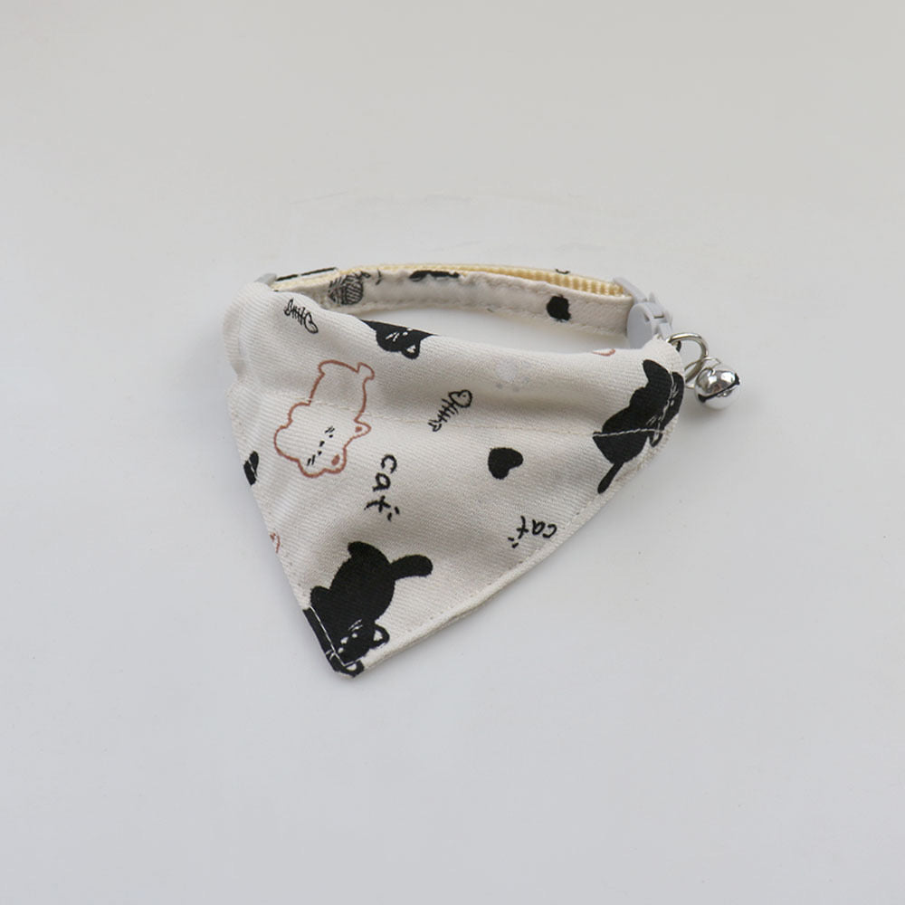 CARTOON PRINTED CAT TRIANGLE DROOL TOWEL