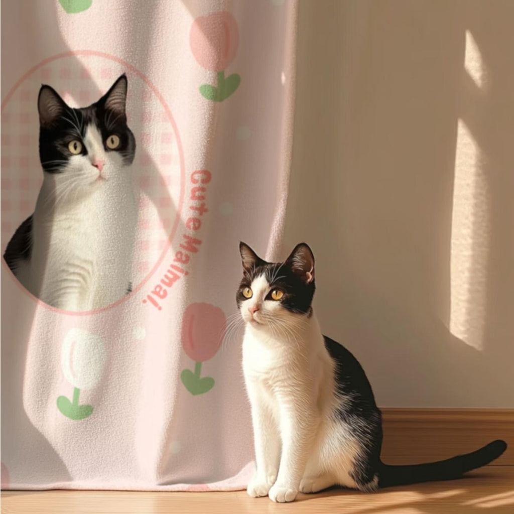 Custom Pet Portrait Blanket - Personalized Gift for Dog & Cat Lovers - Premium Plush Throw - Machine Washable