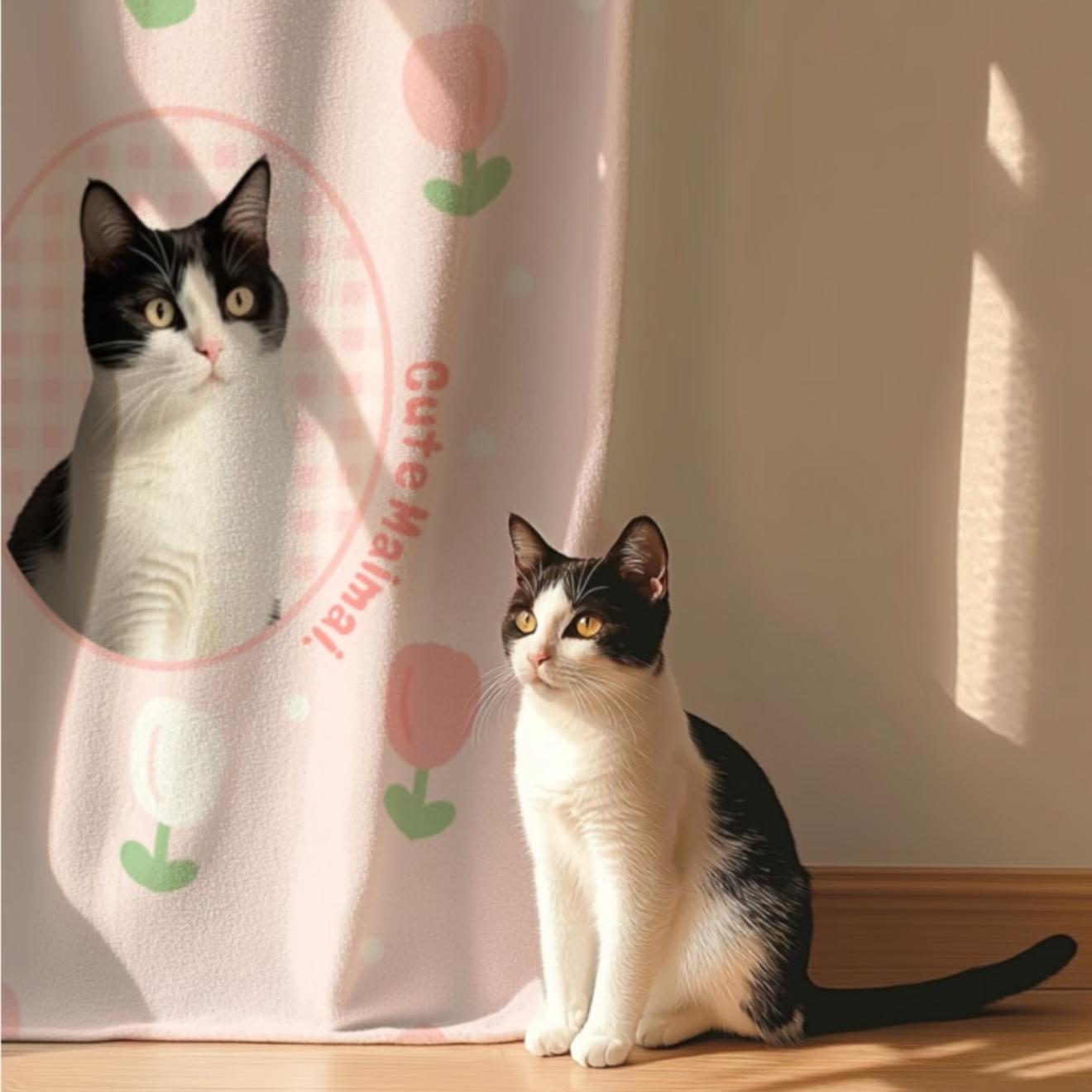 Custom Pet Portrait Blanket - Personalized Gift for Dog & Cat Lovers - Premium Plush Throw - Machine Washable