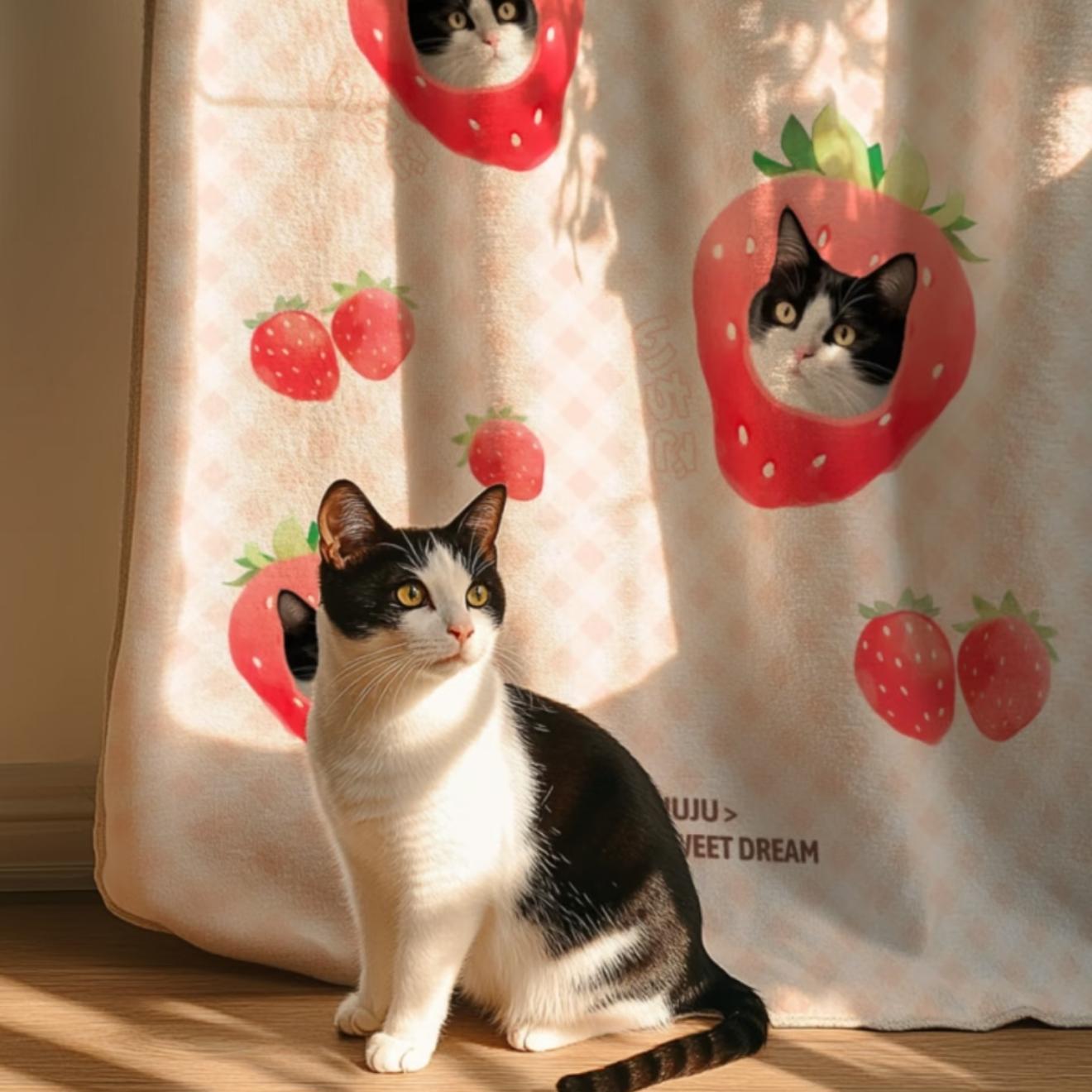 Custom Pet Portrait Blanket - Personalized Gift for Dog & Cat Lovers - Premium Plush Throw - Machine Washable