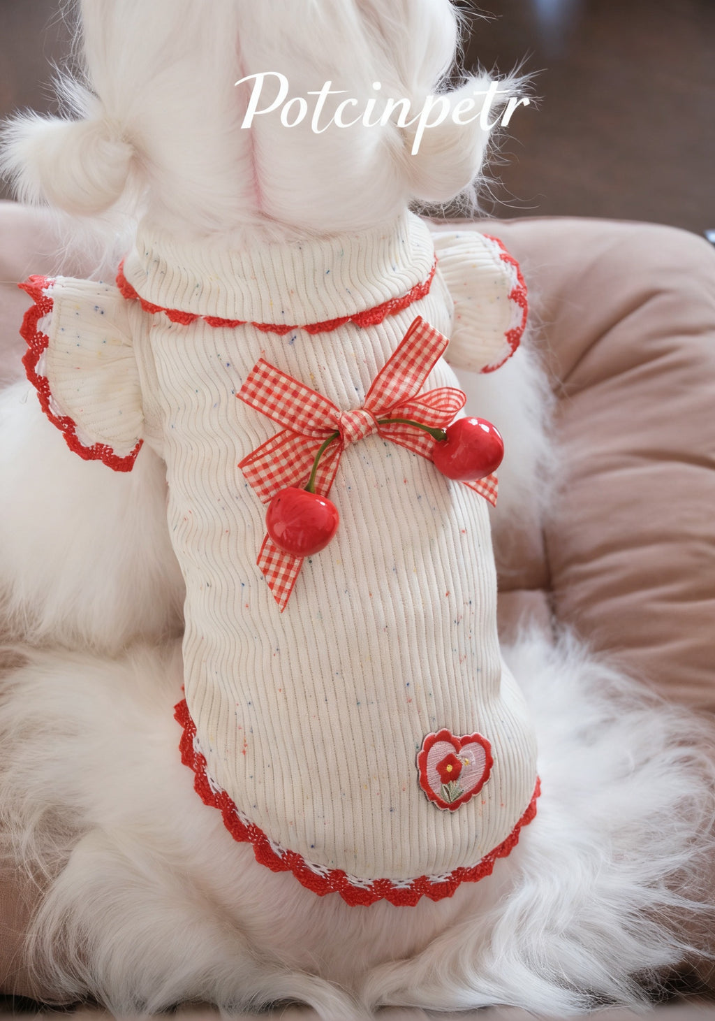Cherry sweater - a cute red knitted sweater for the festival