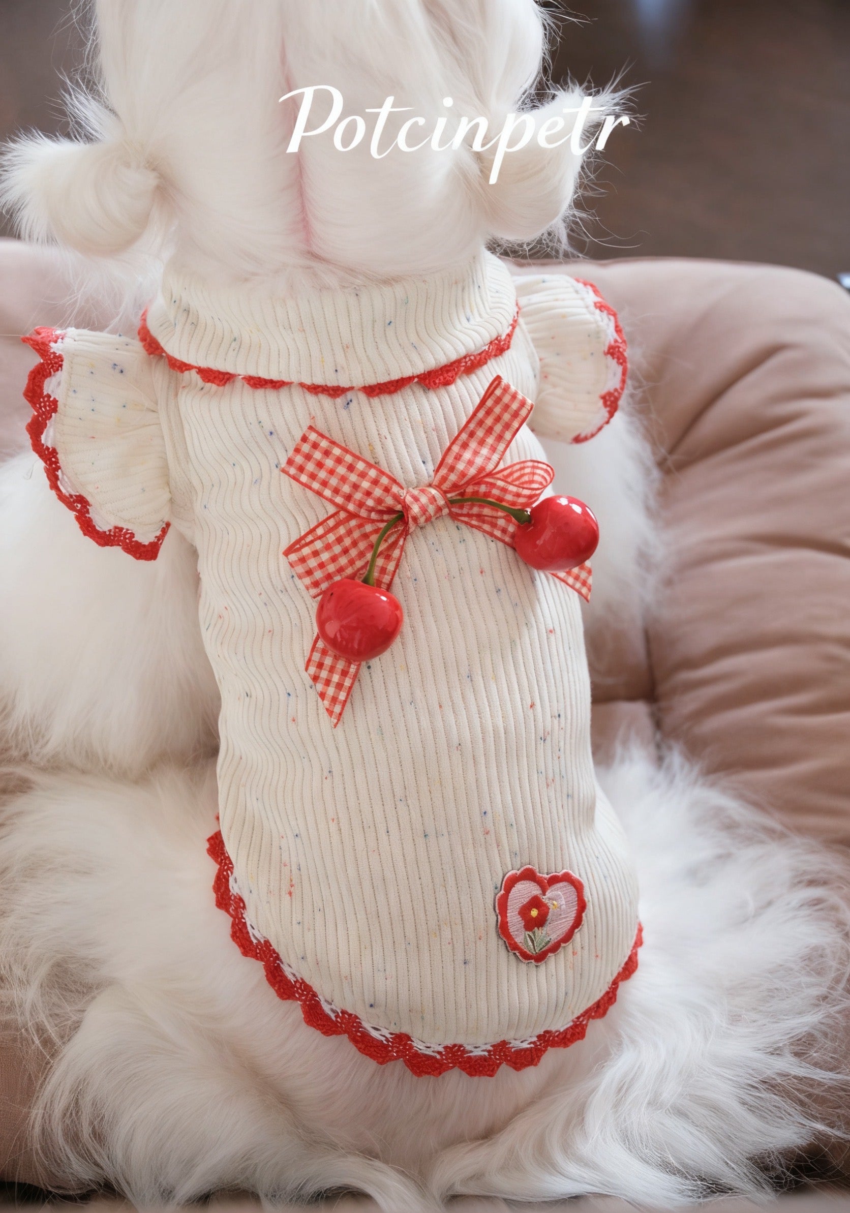 Cherry sweater - a cute red knitted sweater for the festival