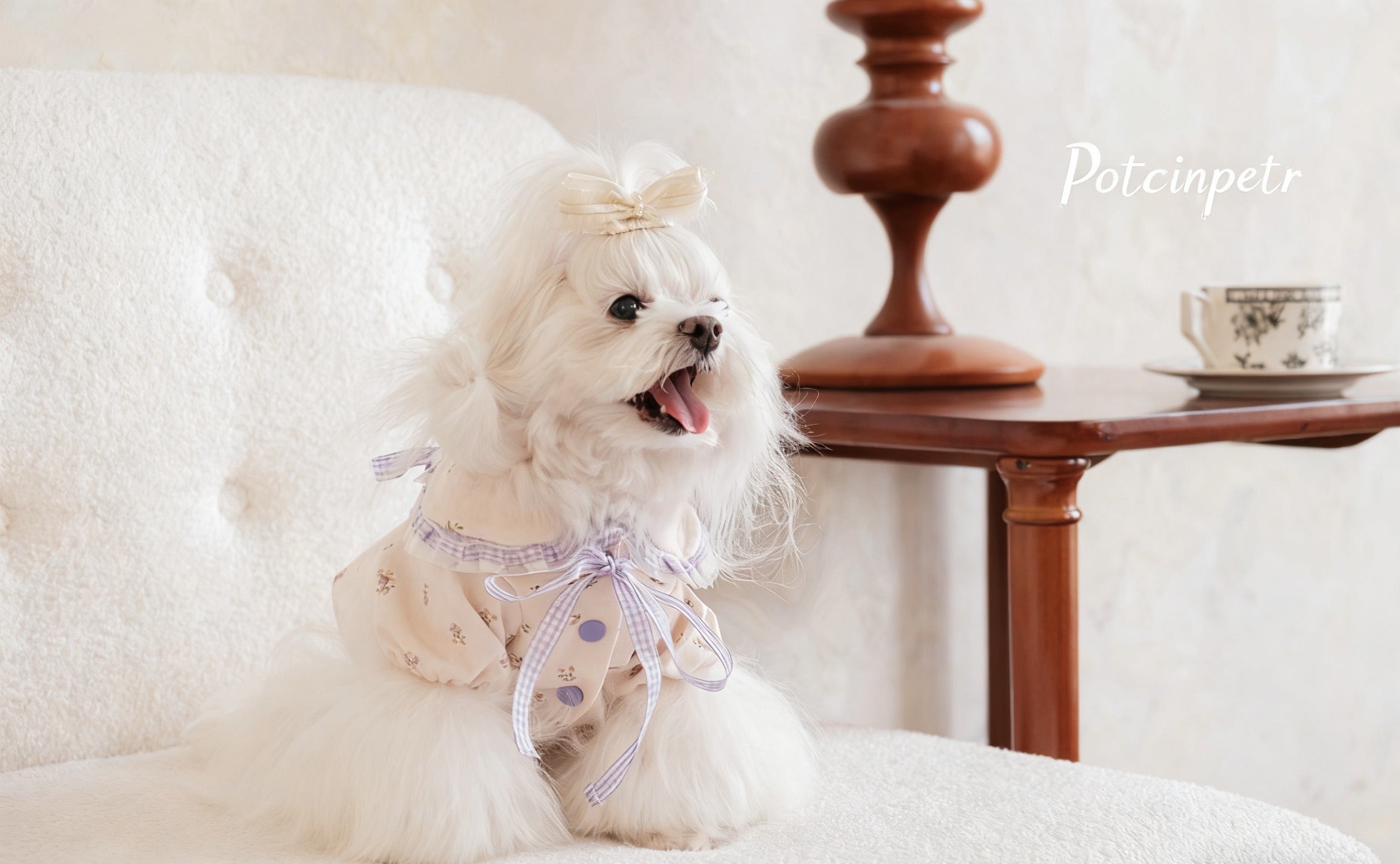 Pet floral figure-hugging skirt: Adjustable hip circumference in blue and purple floral patterns