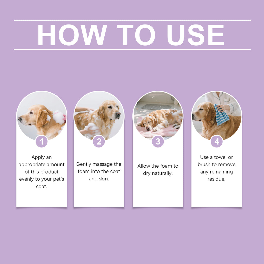 Waterless Shampoo for Dogs | Dry Shampoo for Dogs | Waterless Foam No Rinse | Anti-Itch, Soothing and Deodorizing