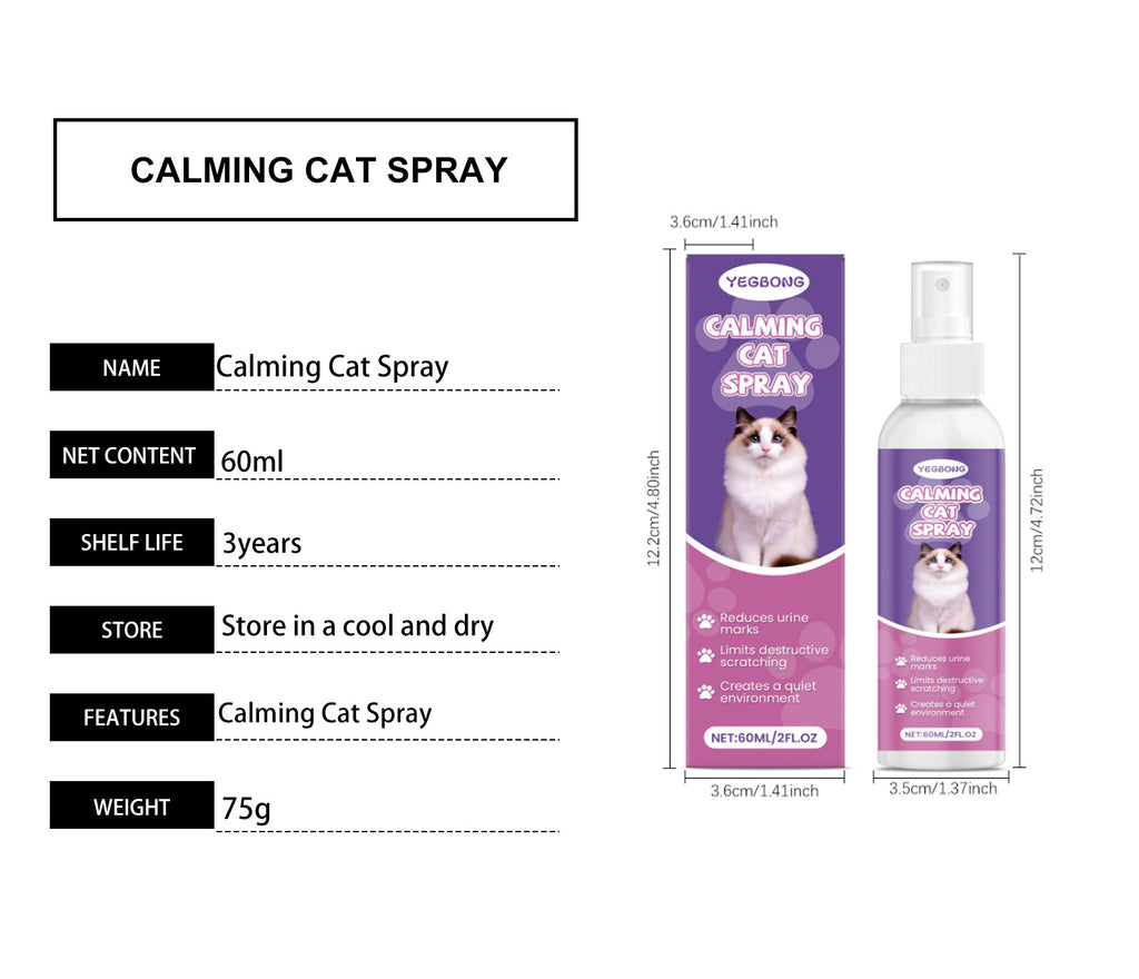 Same style on Amazon-Cat grooming spray - gentle care spray to soothe cats, prevent scratching, and stop inappropriate urination.